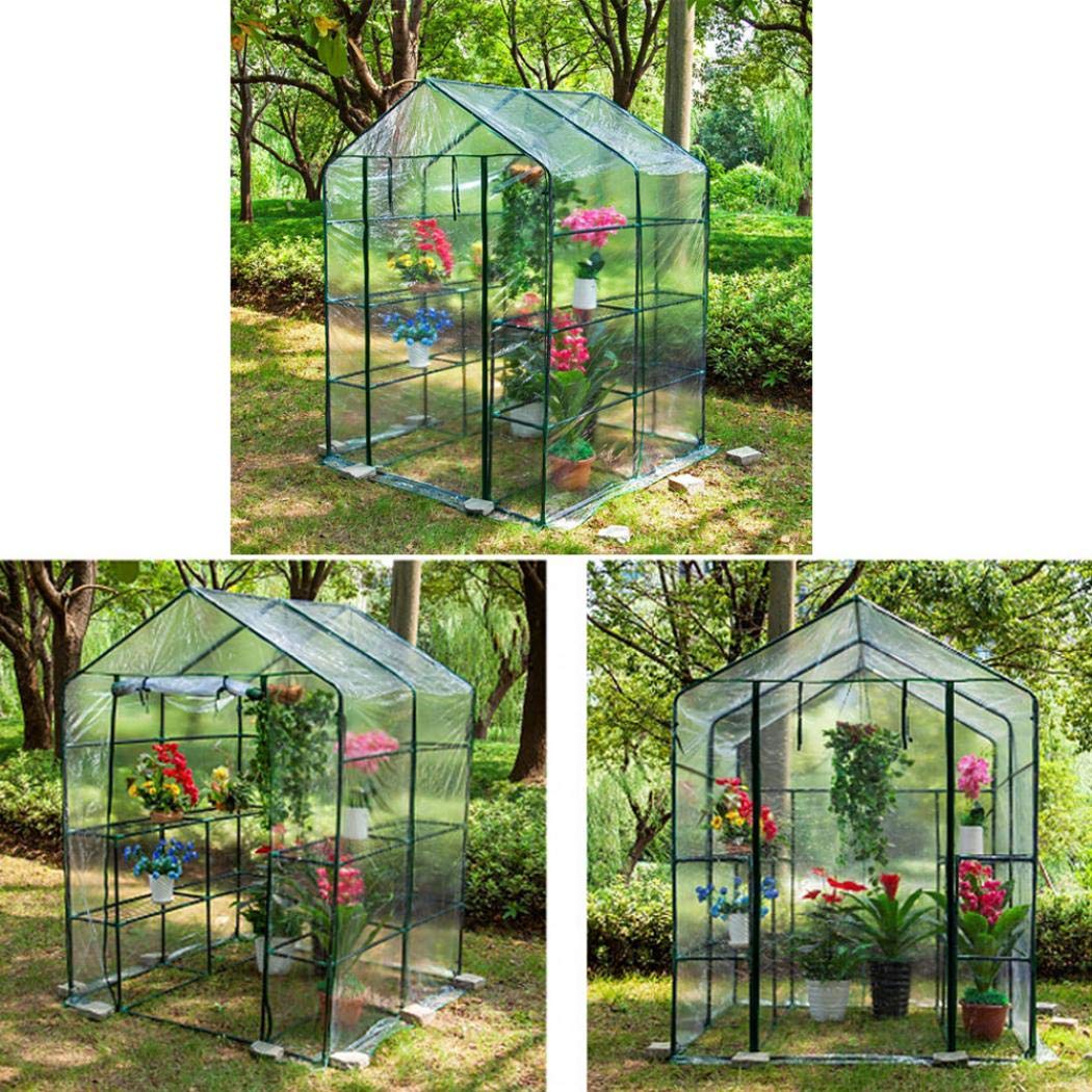 ガーデンハウス　3段　温室　観葉植物　ガーデニング　家庭菜園 Amazon.co.jp: ビニールハウス温室3段 PVCガーデンハウス 花園